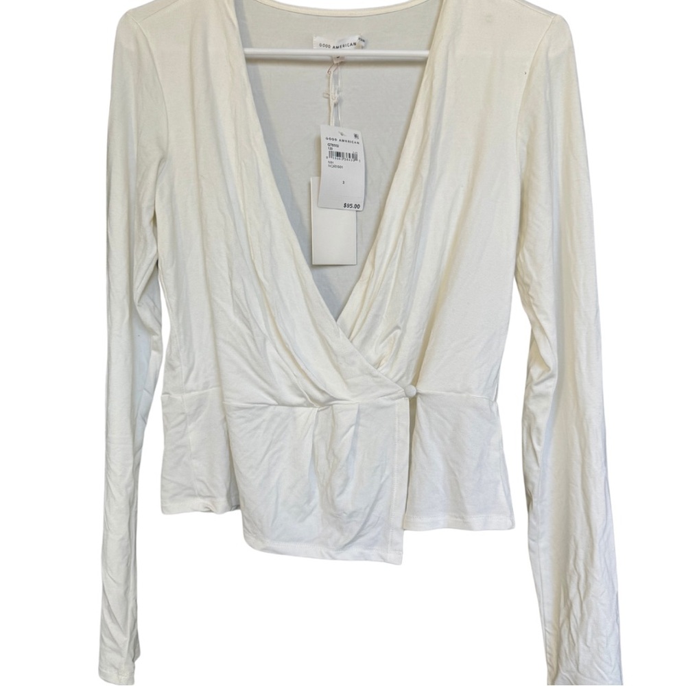 Good American Good Touch Wrap Top Size 3 Brand New With Tags